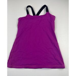 Rese Athletic Tank Top with Navy‎ Straps Workout Yoga Fitness Activewear L